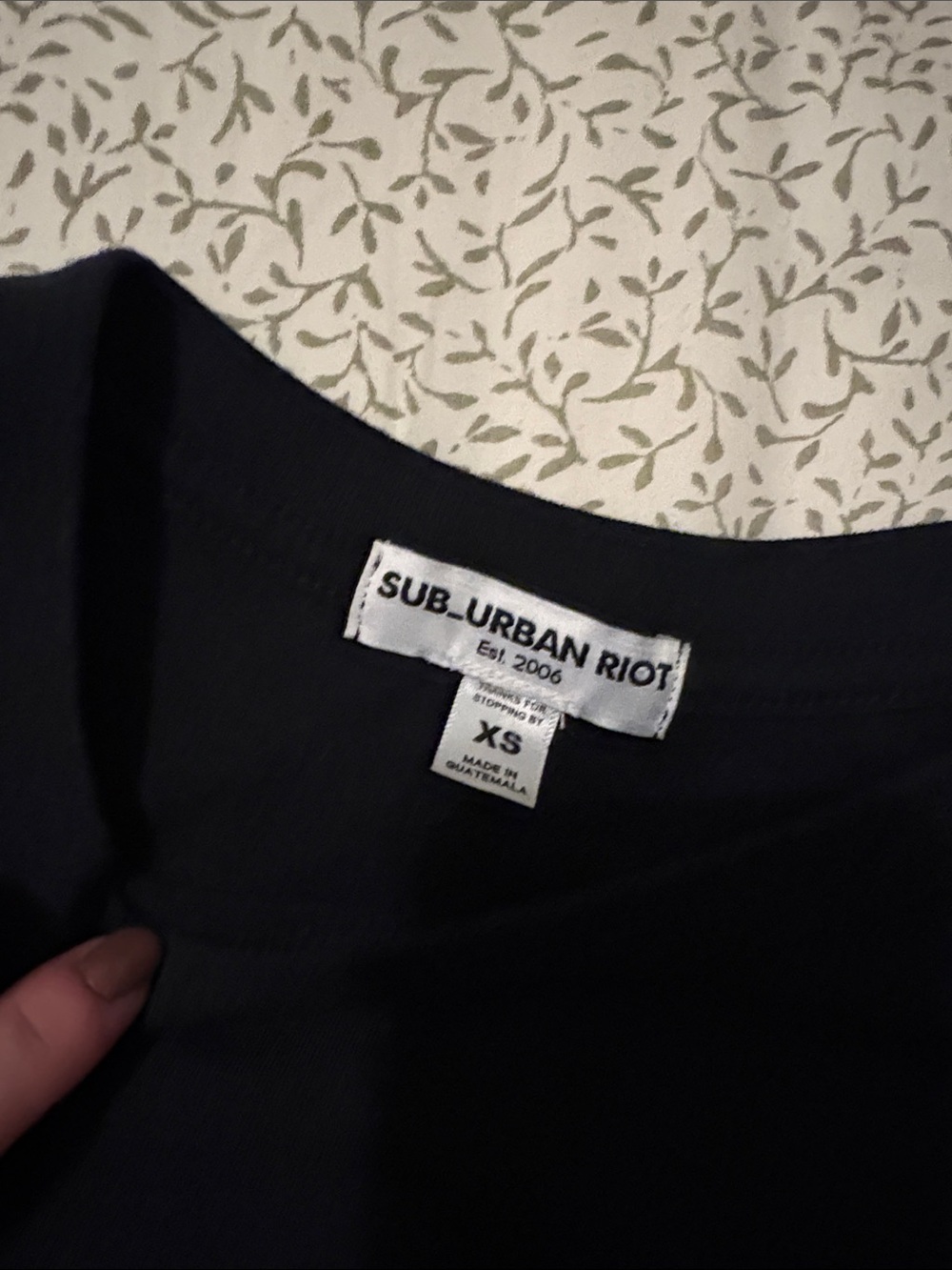 Sub_Urban Riot Black Tee with White Script Dog Quote - Picture 2 of 2